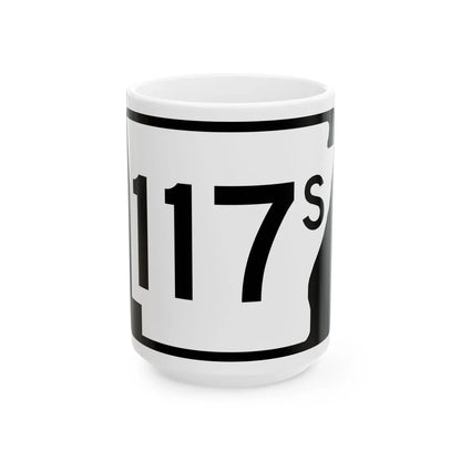 Arkansas 117S (Arkansas) (Road Sign) White Coffee Mug 15oz - Go Mug Yourself