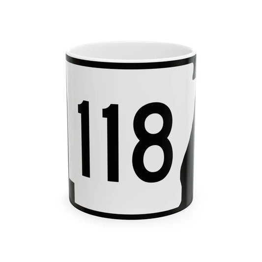 Arkansas 118 (Arkansas) (Road Sign) White Coffee Mug 11oz - Go Mug Yourself