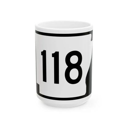 Arkansas 118 (Arkansas) (Road Sign) White Coffee Mug 15oz - Go Mug Yourself