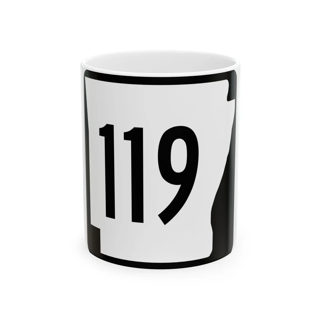 Arkansas 119 1970 (Arkansas) (Road Sign) White Coffee Mug 11oz - Go Mug Yourself