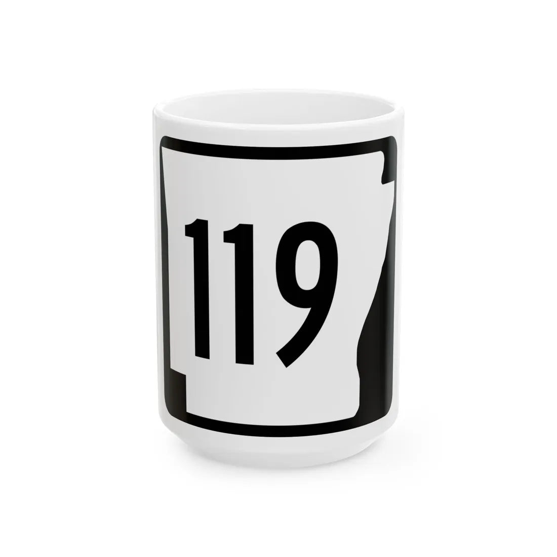 Arkansas 119 1970 (Arkansas) (Road Sign) White Coffee Mug 15oz - Go Mug Yourself