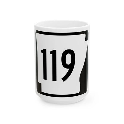 Arkansas 119 1970 (Arkansas) (Road Sign) White Coffee Mug 15oz - Go Mug Yourself