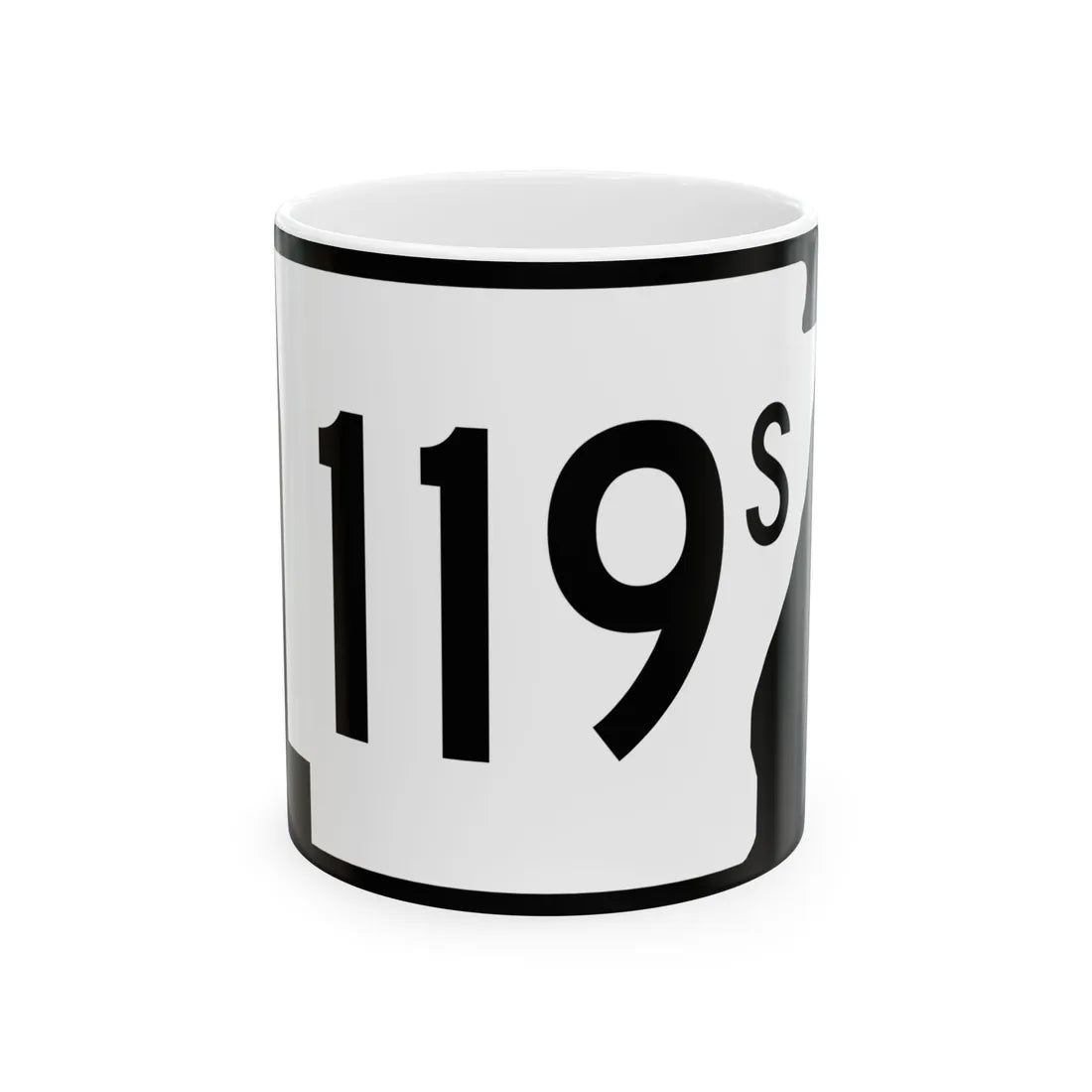 Arkansas 119S (Arkansas) (Road Sign) White Coffee Mug 11oz - Go Mug Yourself