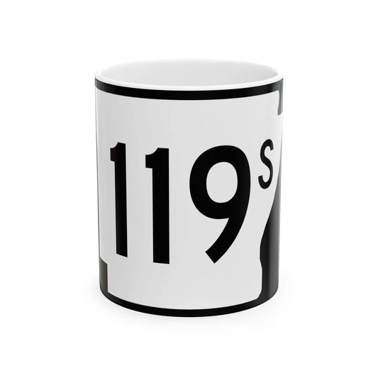 Arkansas 119S (Arkansas) (Road Sign) White Coffee Mug 11oz - Go Mug Yourself