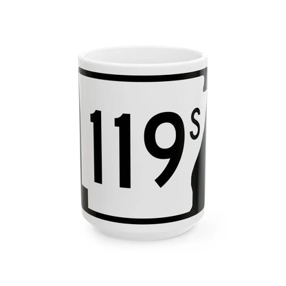 Arkansas 119S (Arkansas) (Road Sign) White Coffee Mug 15oz - Go Mug Yourself