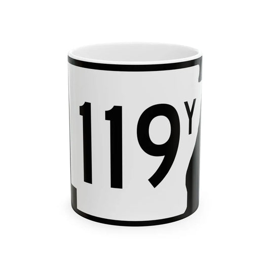 Arkansas 119Y (Arkansas) (Road Sign) White Coffee Mug 11oz - Go Mug Yourself