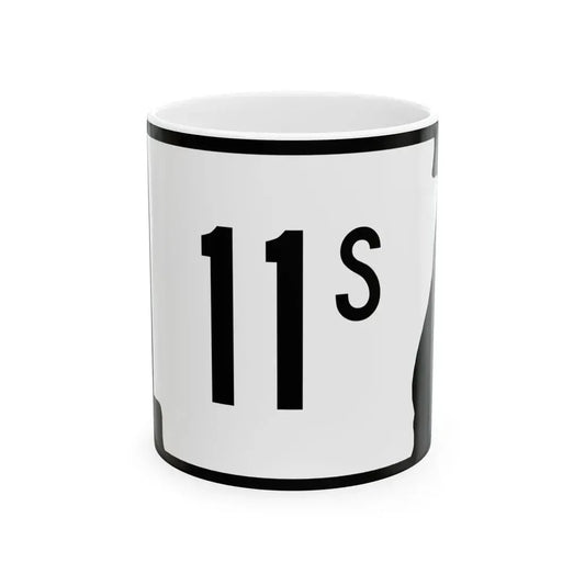 Arkansas 11S (Arkansas) (Road Sign) White Coffee Mug 11oz - Go Mug Yourself