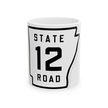 Arkansas 12 1926 (Arkansas) (Road Sign) White Coffee Mug 11oz - Go Mug Yourself