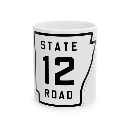 Arkansas 12 1926 (Arkansas) (Road Sign) White Coffee Mug 11oz - Go Mug Yourself