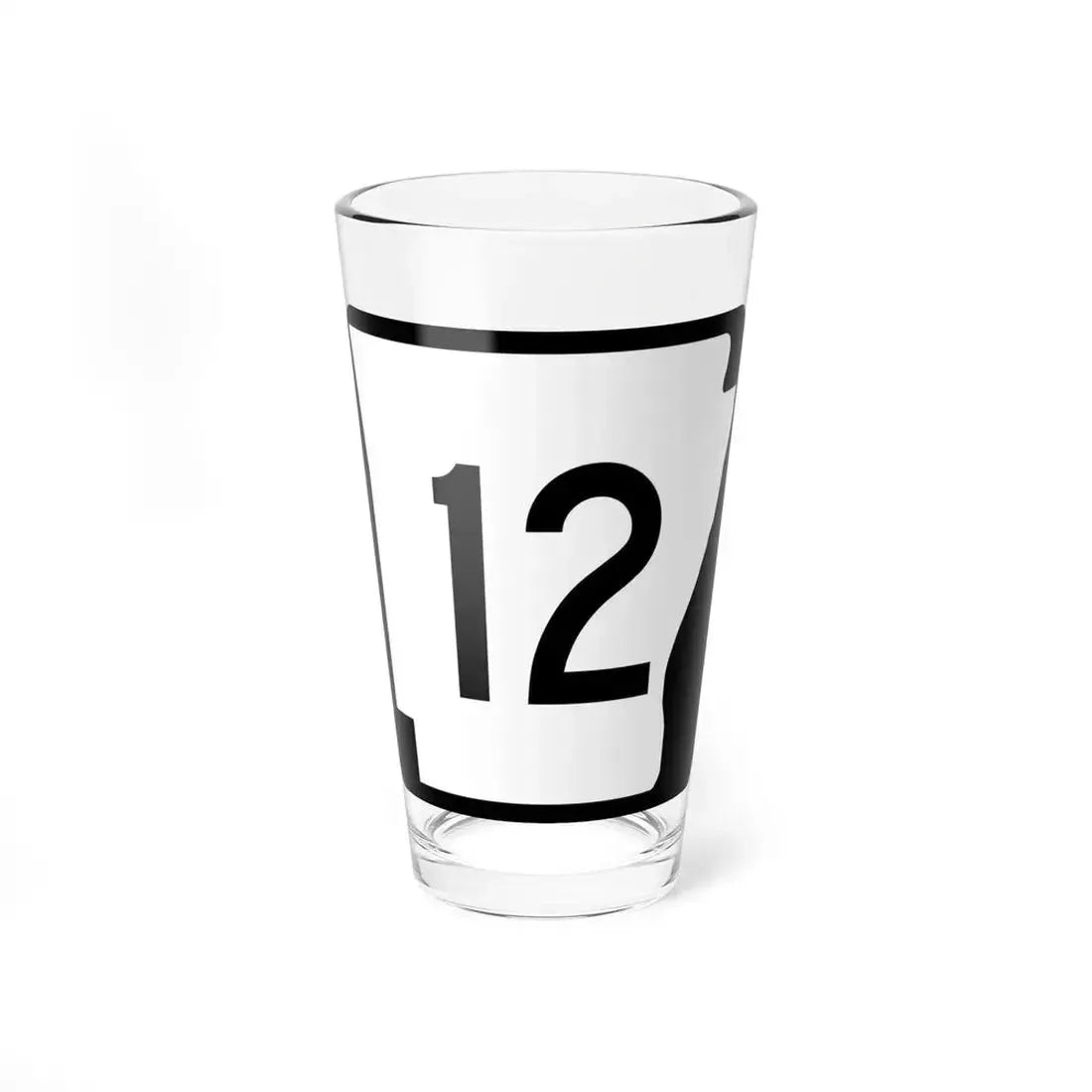 Arkansas 12 (Arkansas) (Road Sign) Pint Glass 16oz 16oz - Go Mug Yourself