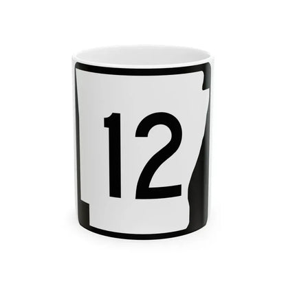 Arkansas 12 (Arkansas) (Road Sign) White Coffee Mug 11oz - Go Mug Yourself