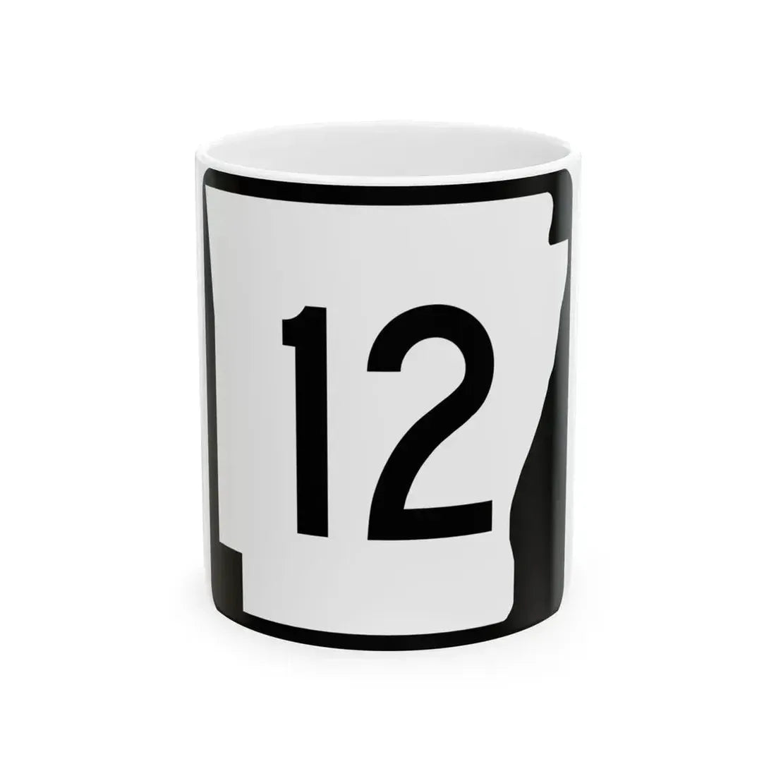 Arkansas 12 (Arkansas) (Road Sign) White Coffee Mug - Go Mug Yourself