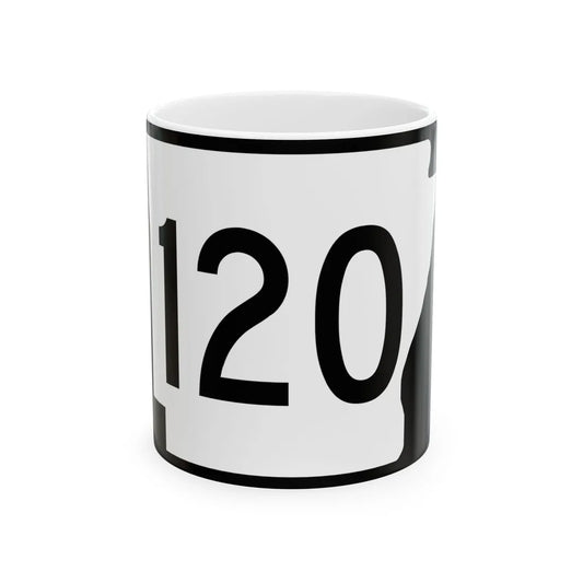 Arkansas 120 (Arkansas) (Road Sign) White Coffee Mug 11oz - Go Mug Yourself