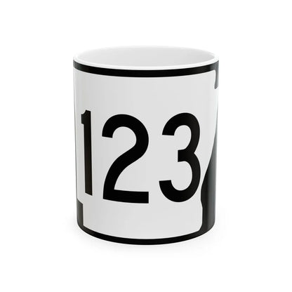 Arkansas 123 (Arkansas) (Road Sign) White Coffee Mug 11oz - Go Mug Yourself