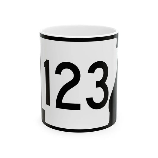 Arkansas 123 (Arkansas) (Road Sign) White Coffee Mug 11oz - Go Mug Yourself