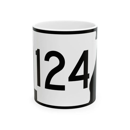 Arkansas 124 (Arkansas) (Road Sign) White Coffee Mug 11oz - Go Mug Yourself