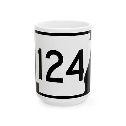 Arkansas 124 (Arkansas) (Road Sign) White Coffee Mug 15oz - Go Mug Yourself