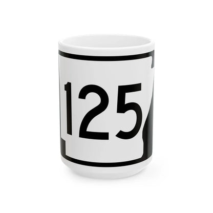 Arkansas 125 (Arkansas) (Road Sign) White Coffee Mug 15oz - Go Mug Yourself