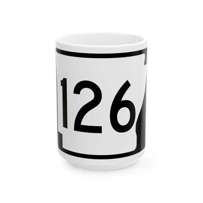 Arkansas 126 (Arkansas) (Road Sign) White Coffee Mug 15oz - Go Mug Yourself