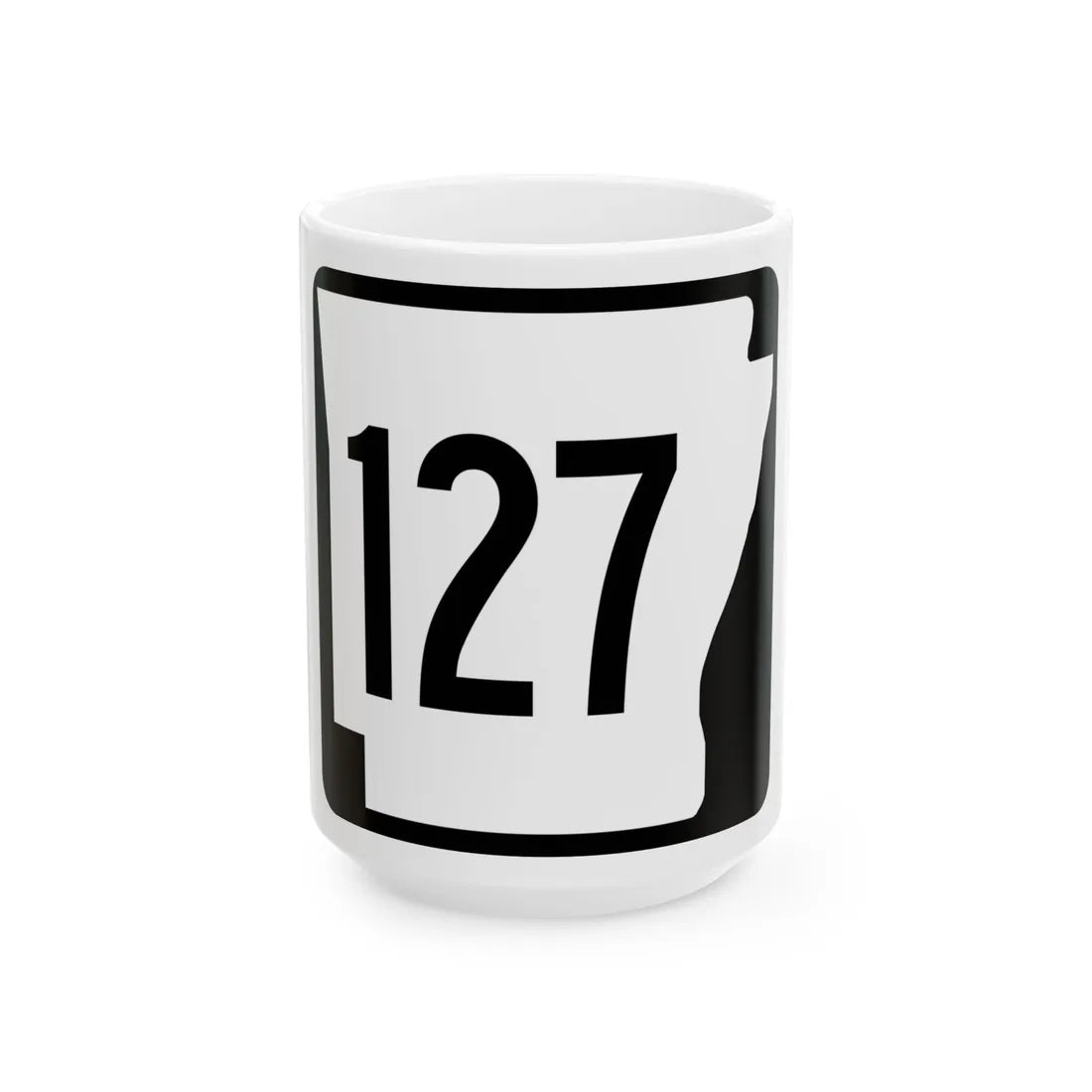 Arkansas 127 1970 (Arkansas) (Road Sign) White Coffee Mug 15oz - Go Mug Yourself