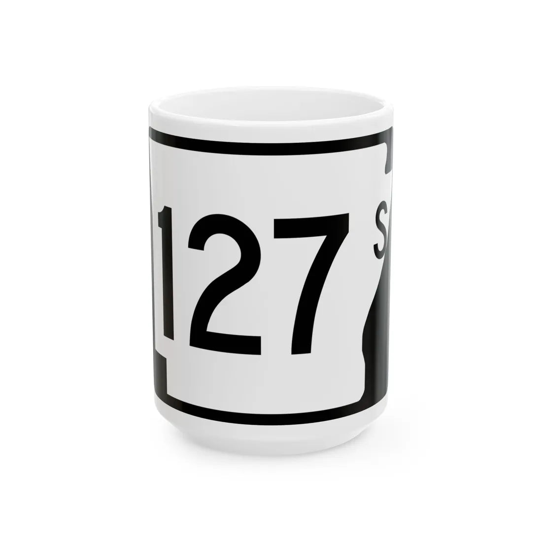 Arkansas 127S (Arkansas) (Road Sign) White Coffee Mug 15oz - Go Mug Yourself