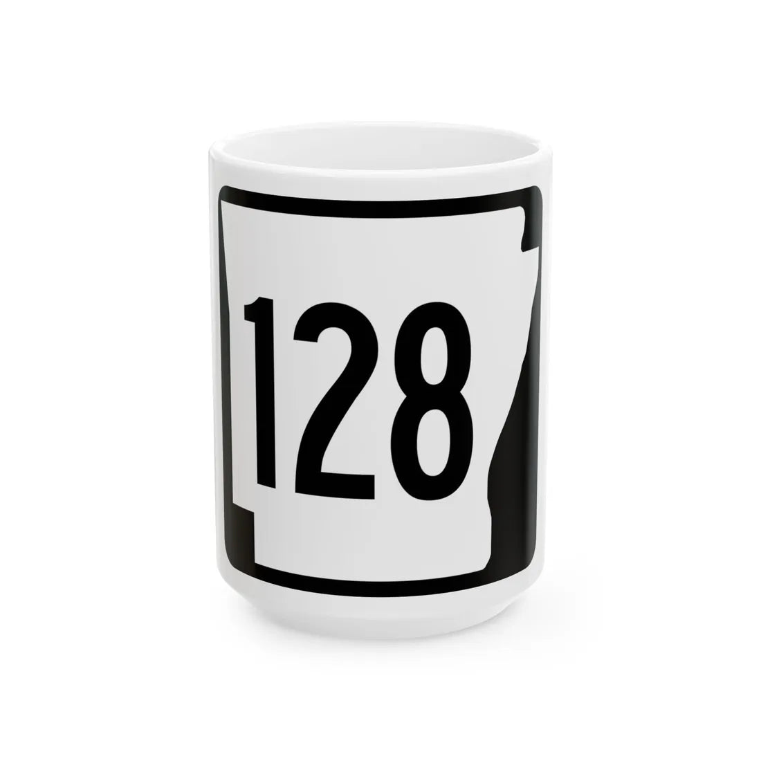 Arkansas 128 1970 (Arkansas) (Road Sign) White Coffee Mug 15oz - Go Mug Yourself