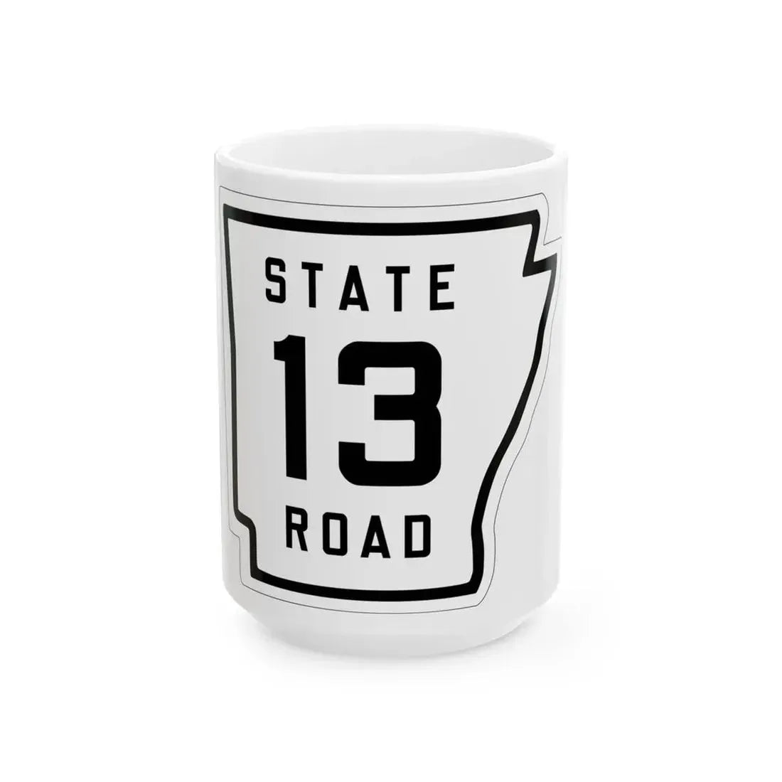 Arkansas 13 1926 (Arkansas) (Road Sign) White Coffee Mug 15oz - Go Mug Yourself