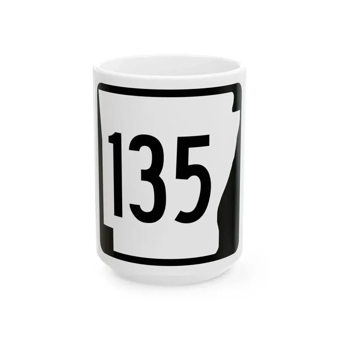 Arkansas 135 1970 (Arkansas) (Road Sign) White Coffee Mug 15oz - Go Mug Yourself