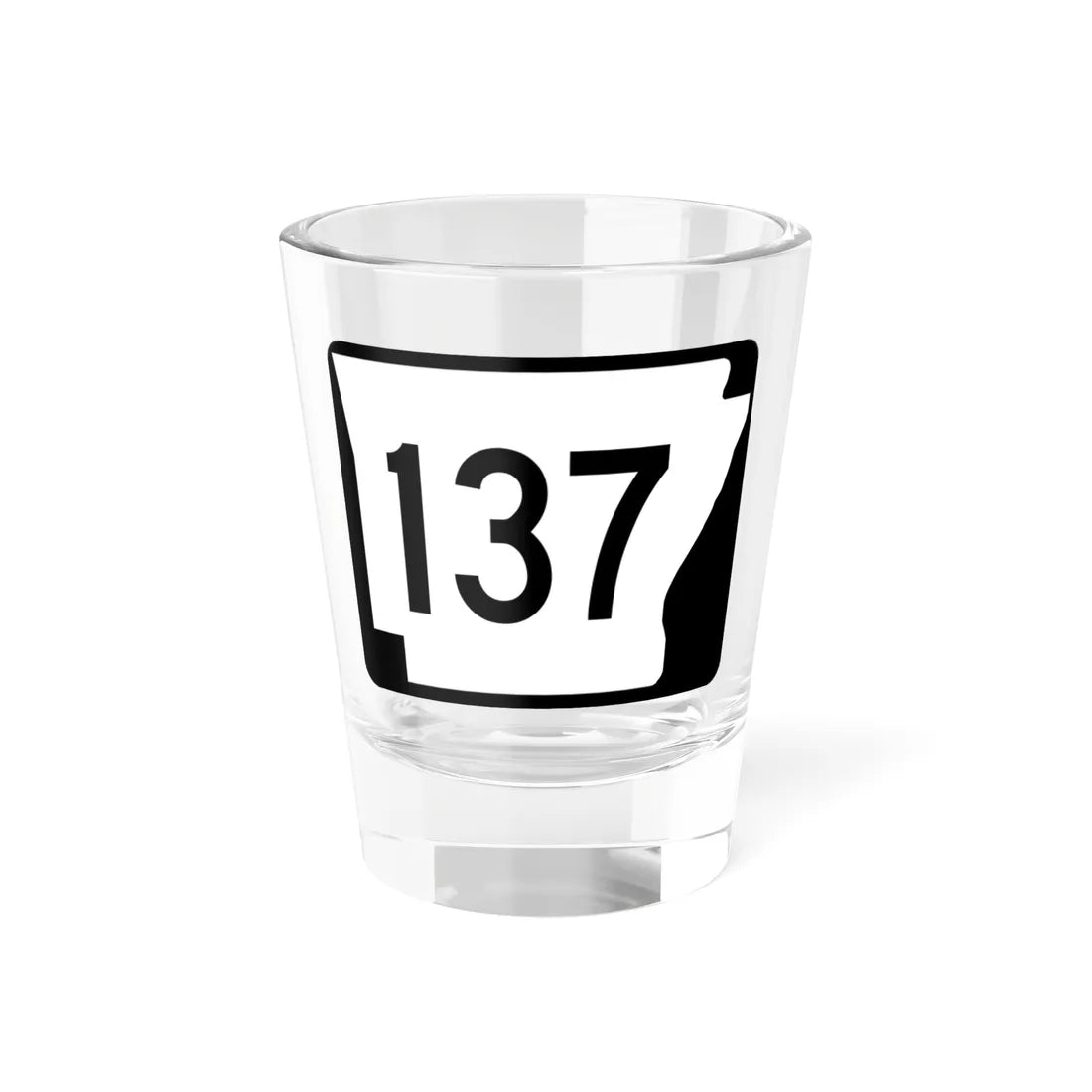 Arkansas 137 (Arkansas) (Road Sign) Shot Glass 1.5oz 1.5oz - Go Mug Yourself