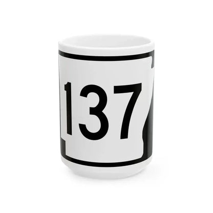 Arkansas 137 (Arkansas) (Road Sign) White Coffee Mug 15oz - Go Mug Yourself
