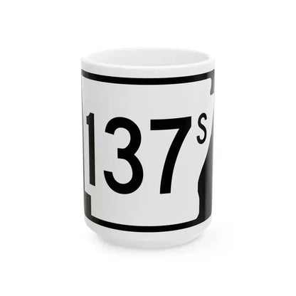 Arkansas 137S (Arkansas) (Road Sign) White Coffee Mug 15oz - Go Mug Yourself