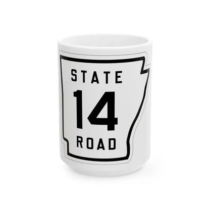 Arkansas 14 1926 (Arkansas) (Road Sign) White Coffee Mug 15oz - Go Mug Yourself