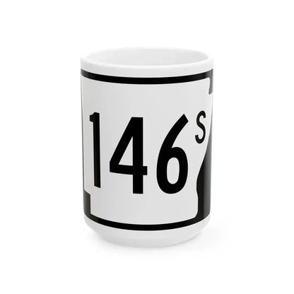 Arkansas 146S (Arkansas) (Road Sign) White Coffee Mug 15oz - Go Mug Yourself