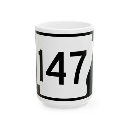 Arkansas 147 (Arkansas) (Road Sign) White Coffee Mug 15oz - Go Mug Yourself