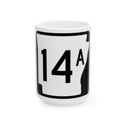 Arkansas 14A (Arkansas) (Road Sign) White Coffee Mug 15oz - Go Mug Yourself