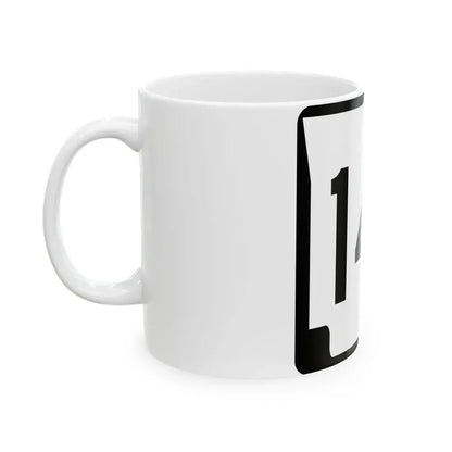 Arkansas 14A (Arkansas) (Road Sign) White Coffee Mug - Go Mug Yourself