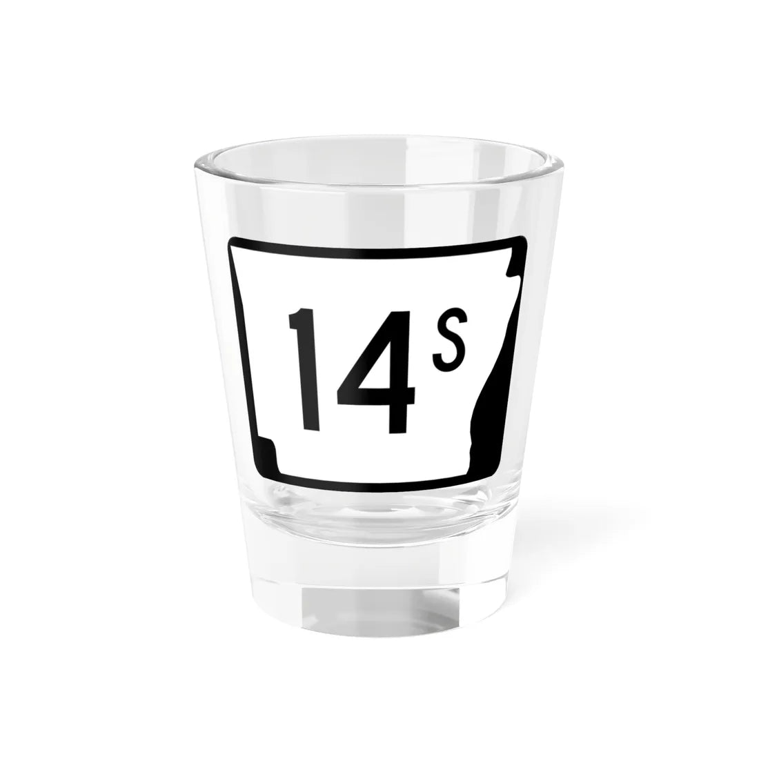 Arkansas 14S (Arkansas) (Road Sign) Shot Glass 1.5oz 1.5oz - Go Mug Yourself