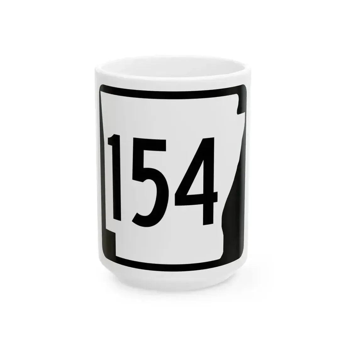 Arkansas 154 1970 (Arkansas) (Road Sign) White Coffee Mug 15oz - Go Mug Yourself