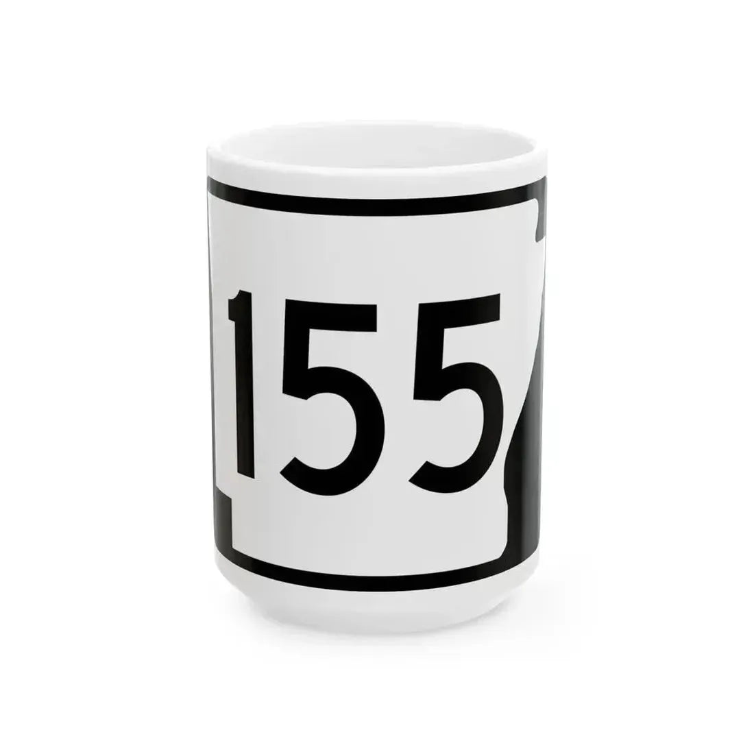 Arkansas 155 (Arkansas) (Road Sign) White Coffee Mug 15oz - Go Mug Yourself