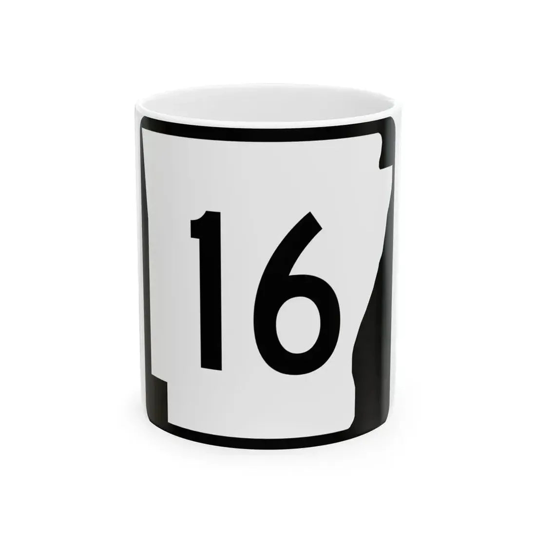 Arkansas 16 (Arkansas) (Road Sign) White Coffee Mug 11oz - Go Mug Yourself