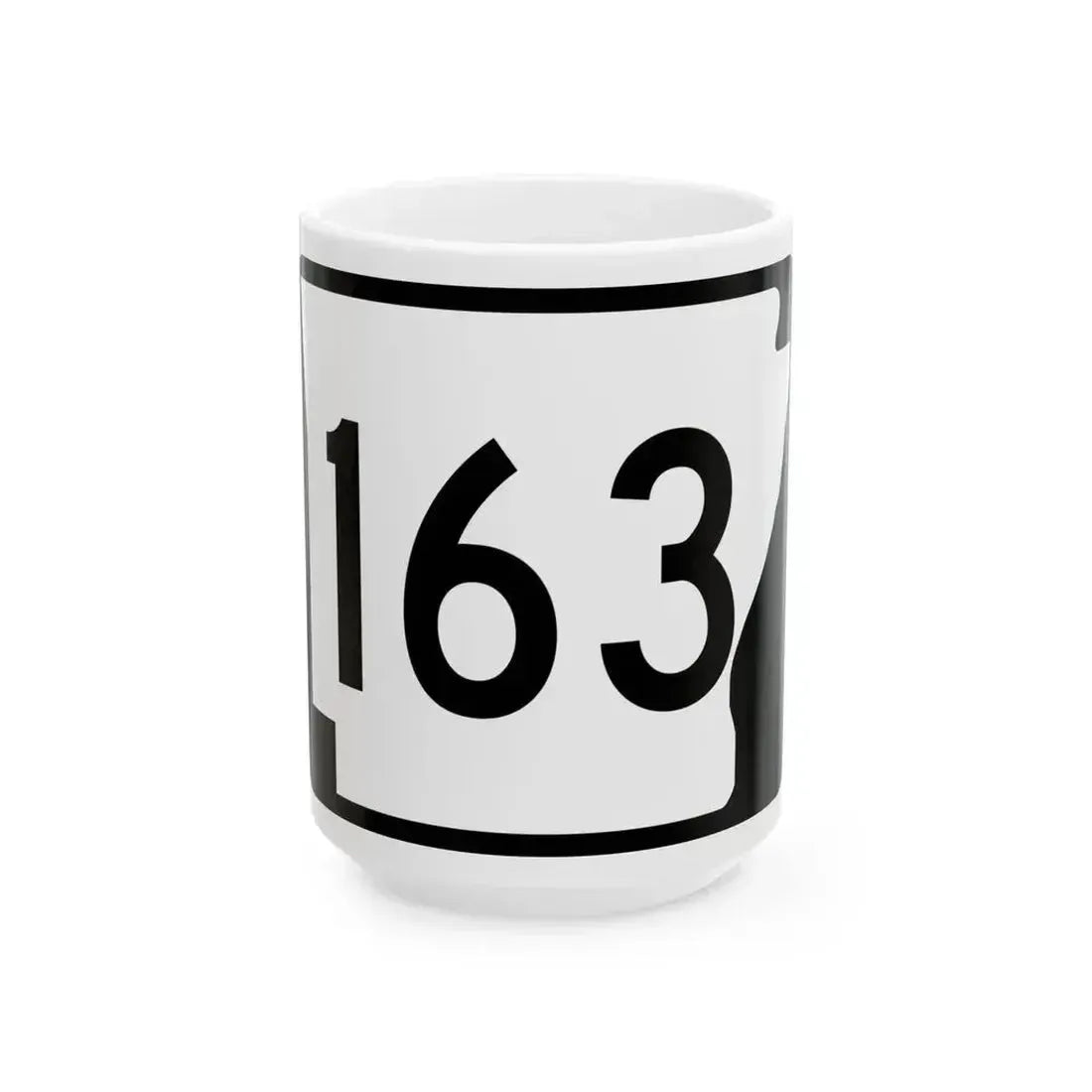 Arkansas 163 (Arkansas) (Road Sign) White Coffee Mug 15oz - Go Mug Yourself