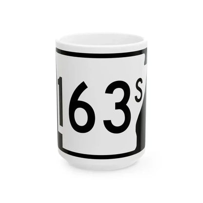 Arkansas 163S (Arkansas) (Road Sign) White Coffee Mug 15oz - Go Mug Yourself