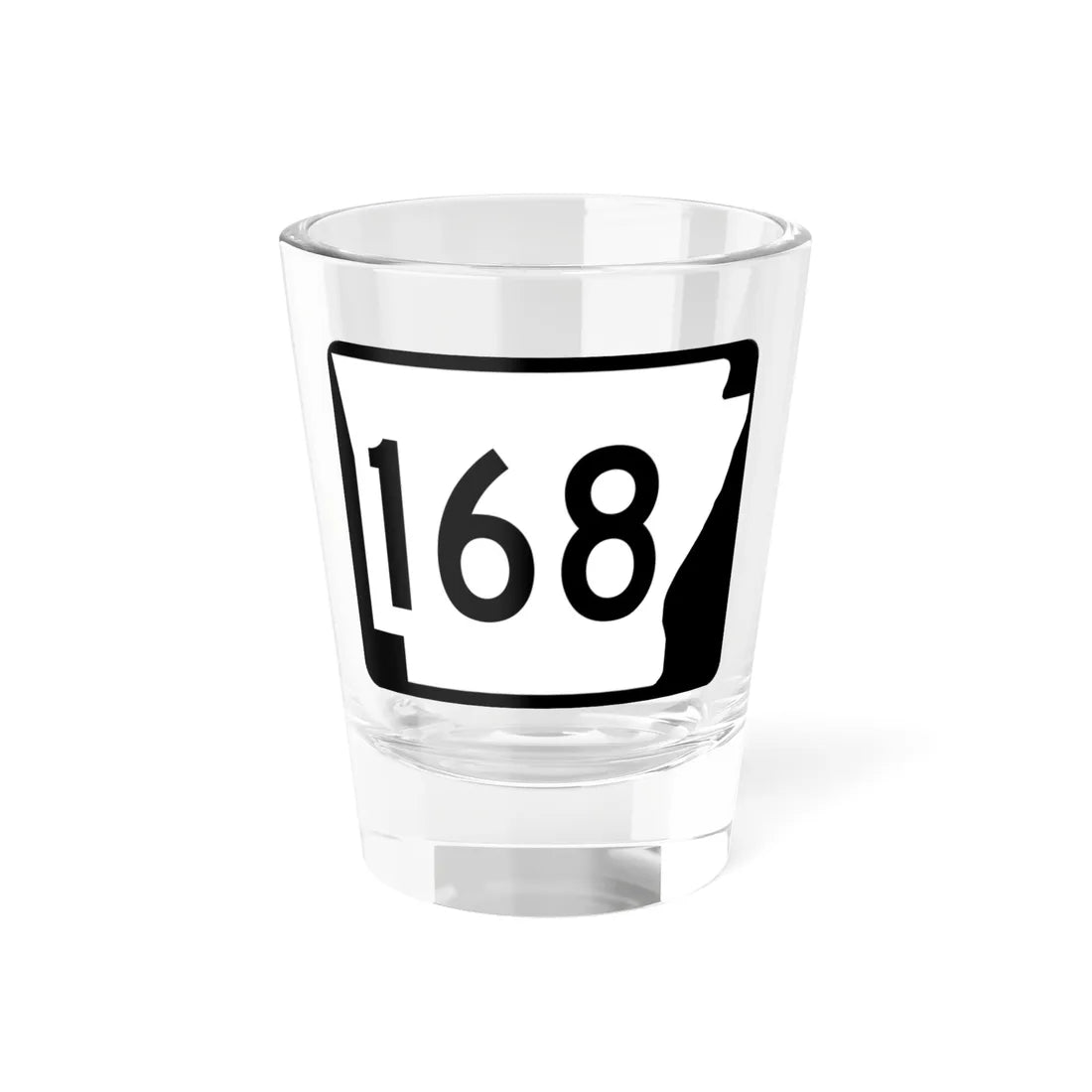Arkansas 168 (Arkansas) (Road Sign) Shot Glass 1.5oz 1.5oz - Go Mug Yourself
