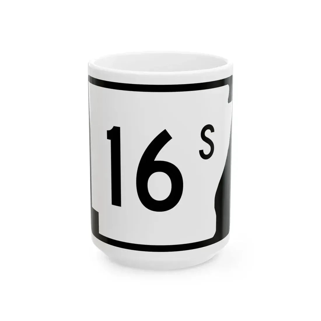 Arkansas 16S (Arkansas) (Road Sign) White Coffee Mug 15oz - Go Mug Yourself