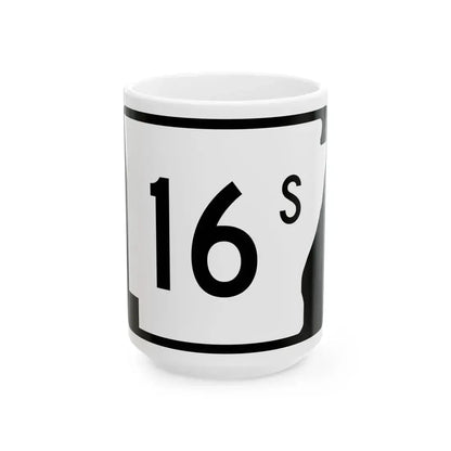 Arkansas 16S (Arkansas) (Road Sign) White Coffee Mug 15oz - Go Mug Yourself