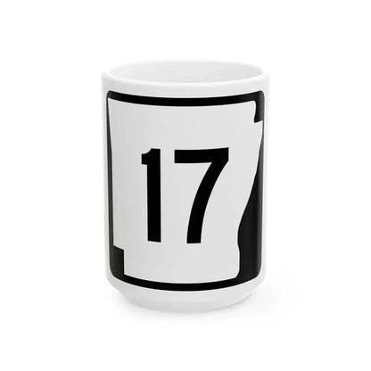 Arkansas 17 (Arkansas) (Road Sign) White Coffee Mug 15oz - Go Mug Yourself