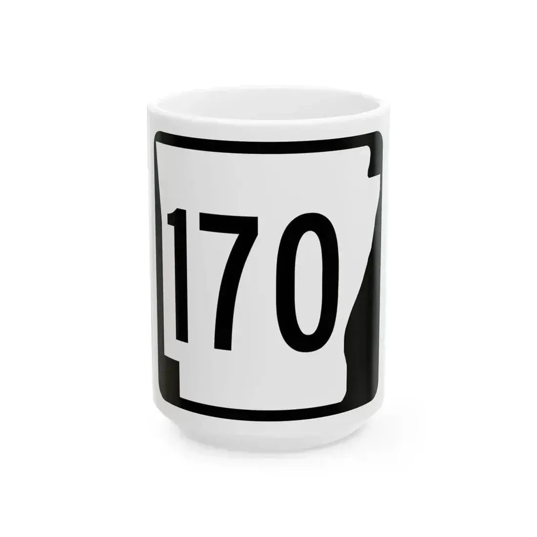 Arkansas 170 1970 (Arkansas) (Road Sign) White Coffee Mug 15oz - Go Mug Yourself