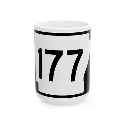 Arkansas 177 (Arkansas) (Road Sign) White Coffee Mug 15oz - Go Mug Yourself