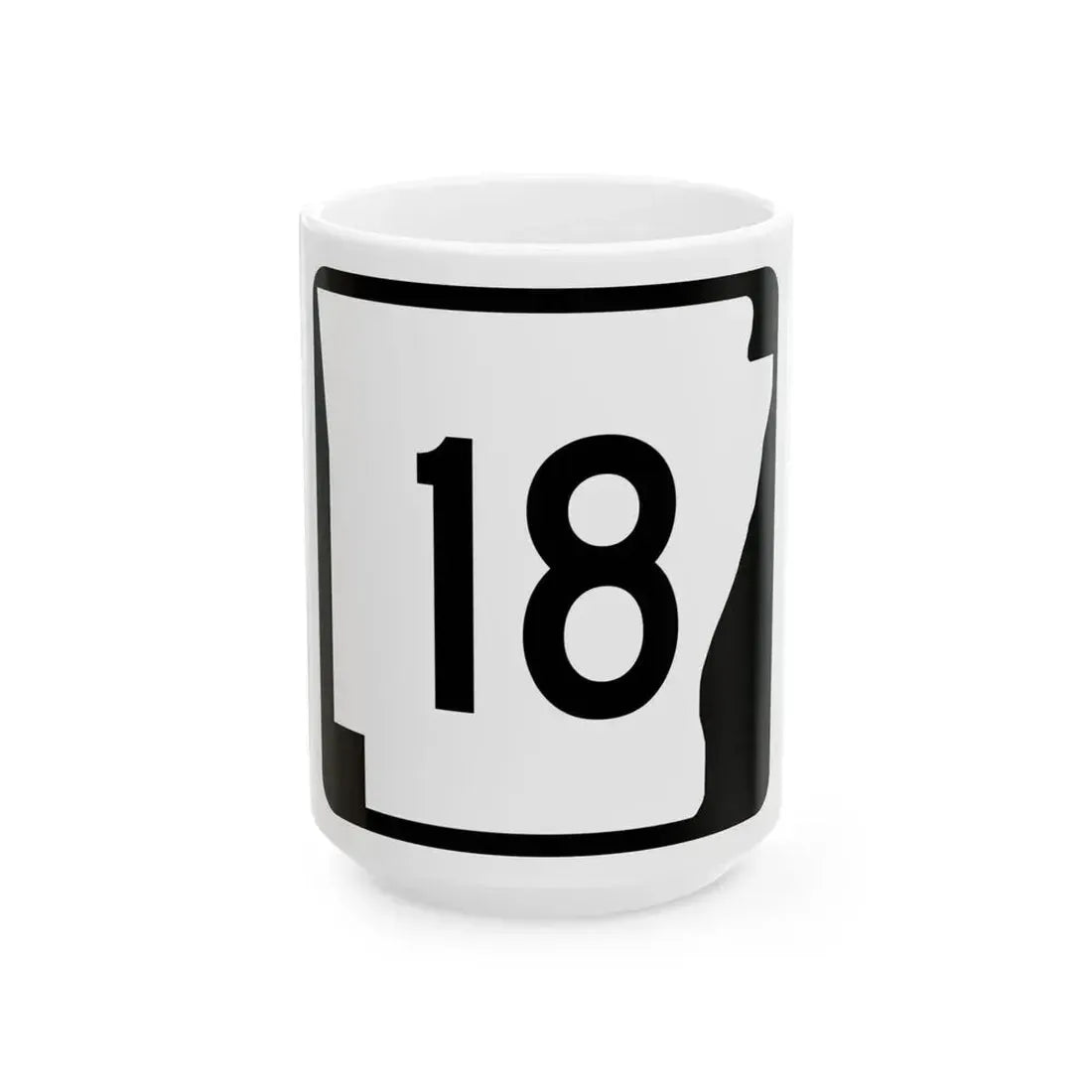 Arkansas 18 (Arkansas) (Road Sign) White Coffee Mug 15oz - Go Mug Yourself