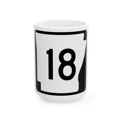 Arkansas 18 (Arkansas) (Road Sign) White Coffee Mug 15oz - Go Mug Yourself